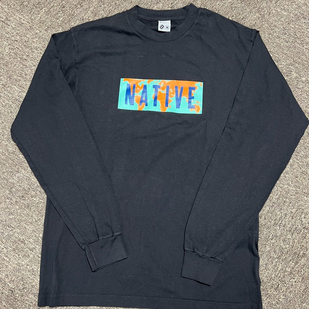 Powers Native Black Long Sleeve Shirt with Graphic Print